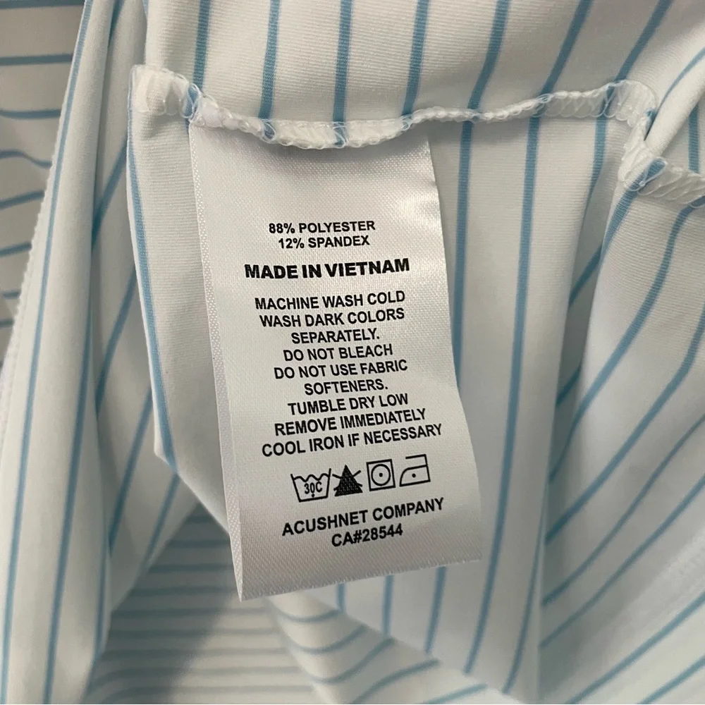 FOOTJOY ProDry Performance Classic Stripe Athletic Fit Polo White Blue 26236 - Picture 7 of 7